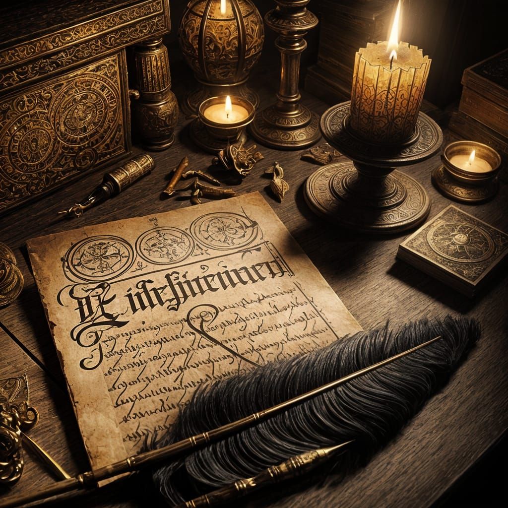 Enlightenment Spell on Parchment by Candlelight