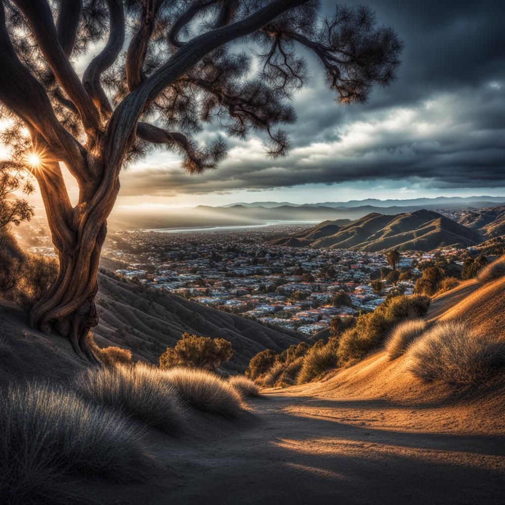 Hyperrealistic California Landscape in Sharp Focus