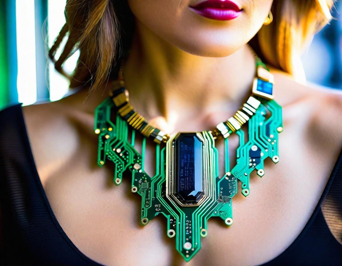 Circuit Board Statement Necklace: Upcycled Tech Jewelry