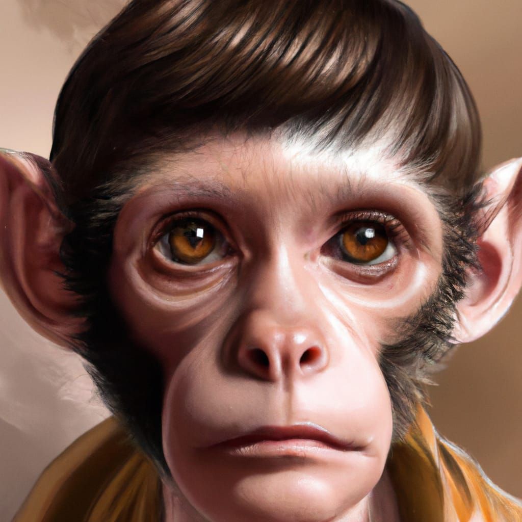 Hyperrealistic Monkey Portrait in Photorealistic Style