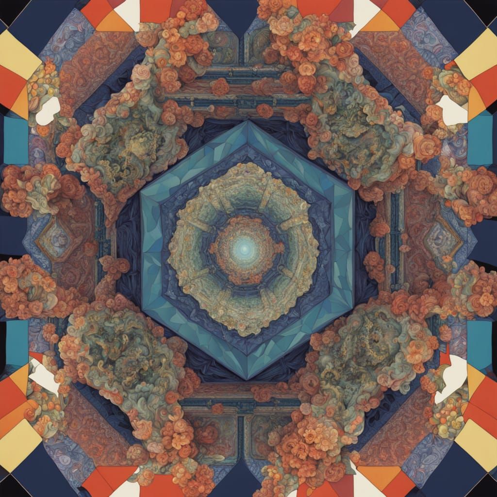 Surreal Geometric Megastructure with Conflicting Perspective...