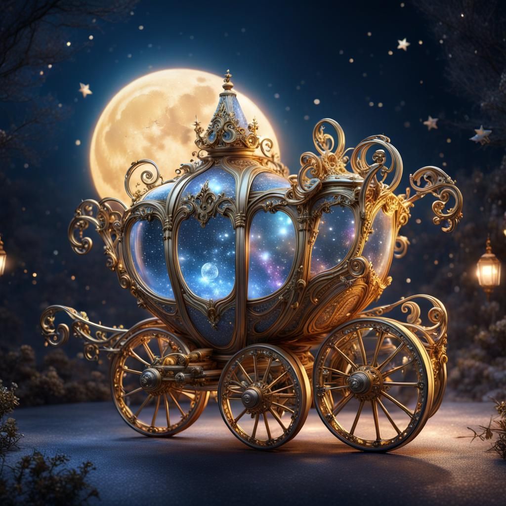 Magical Diamond Carriage Under the Galaxy