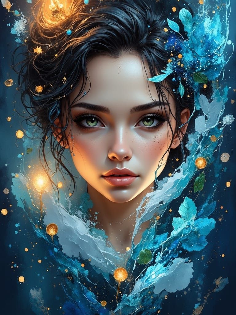 Celestial Masterpiece in Dark, Mystical Hues