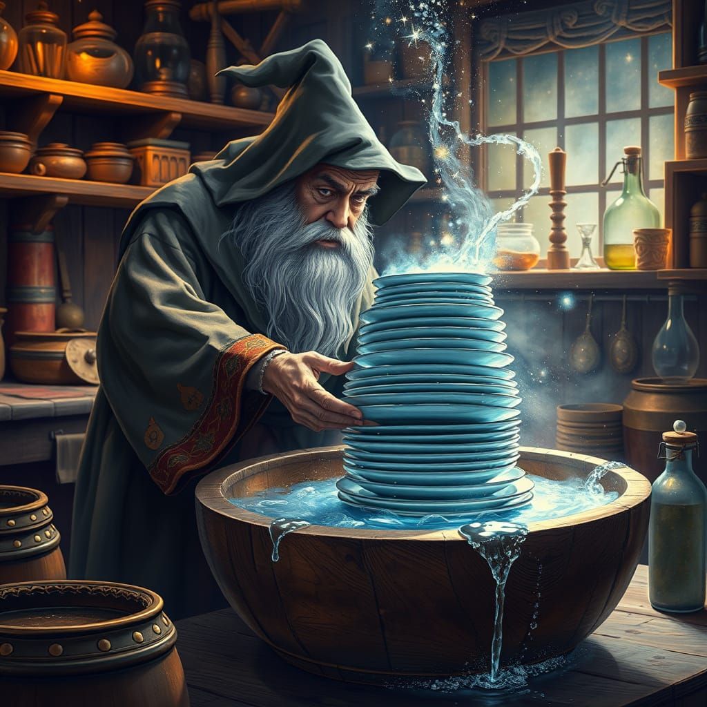 Wizard Washes Dishes in Cosmic Nebula