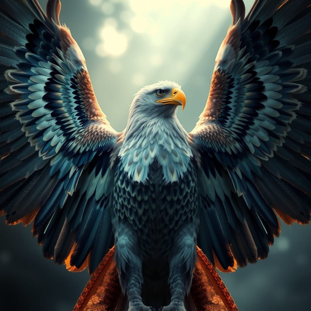 Majestic Eagle with Intricate Wings in Cinematic Lighting