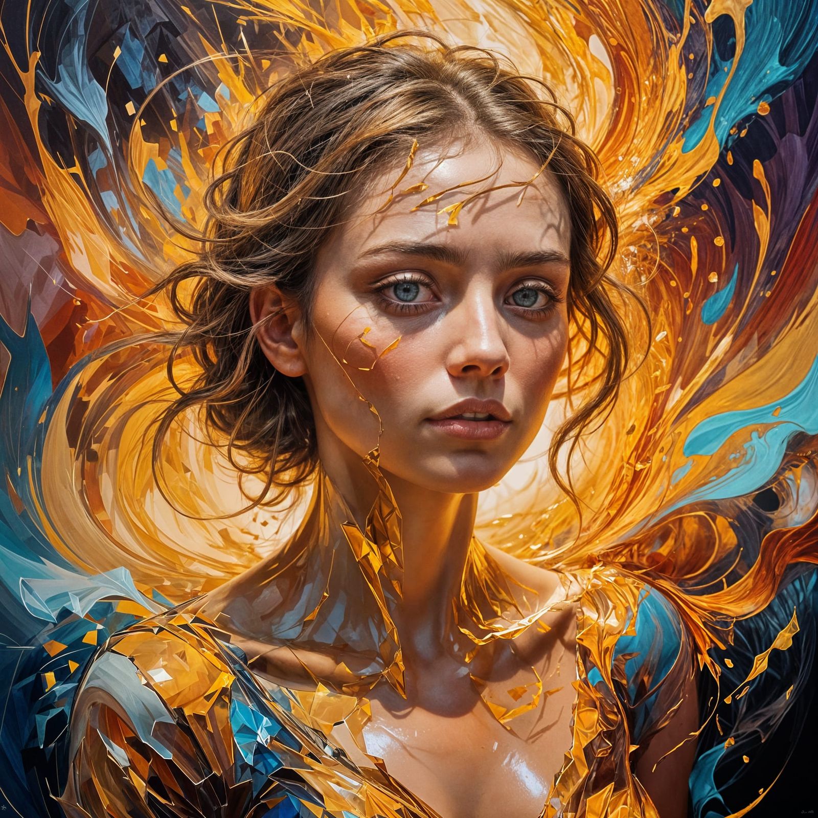 Fractured Lively Enigmatic Composition