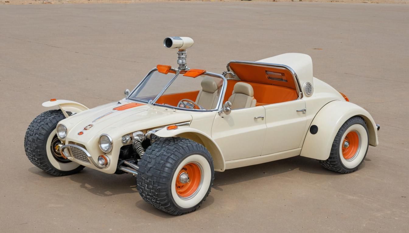 Retro Futuristic Space Age Hot Rod Vehicle