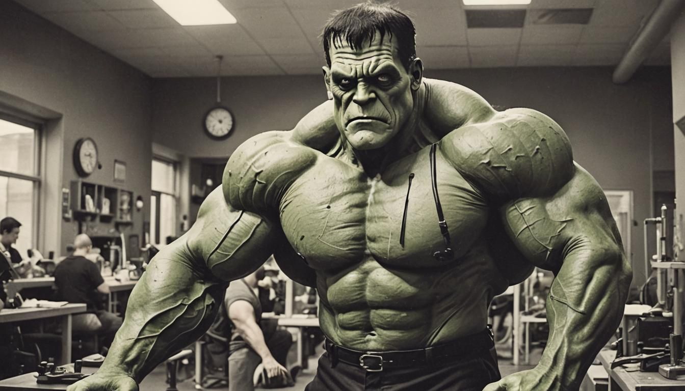 Frankenstein Bodybuilder Circus Freak Lab Creation