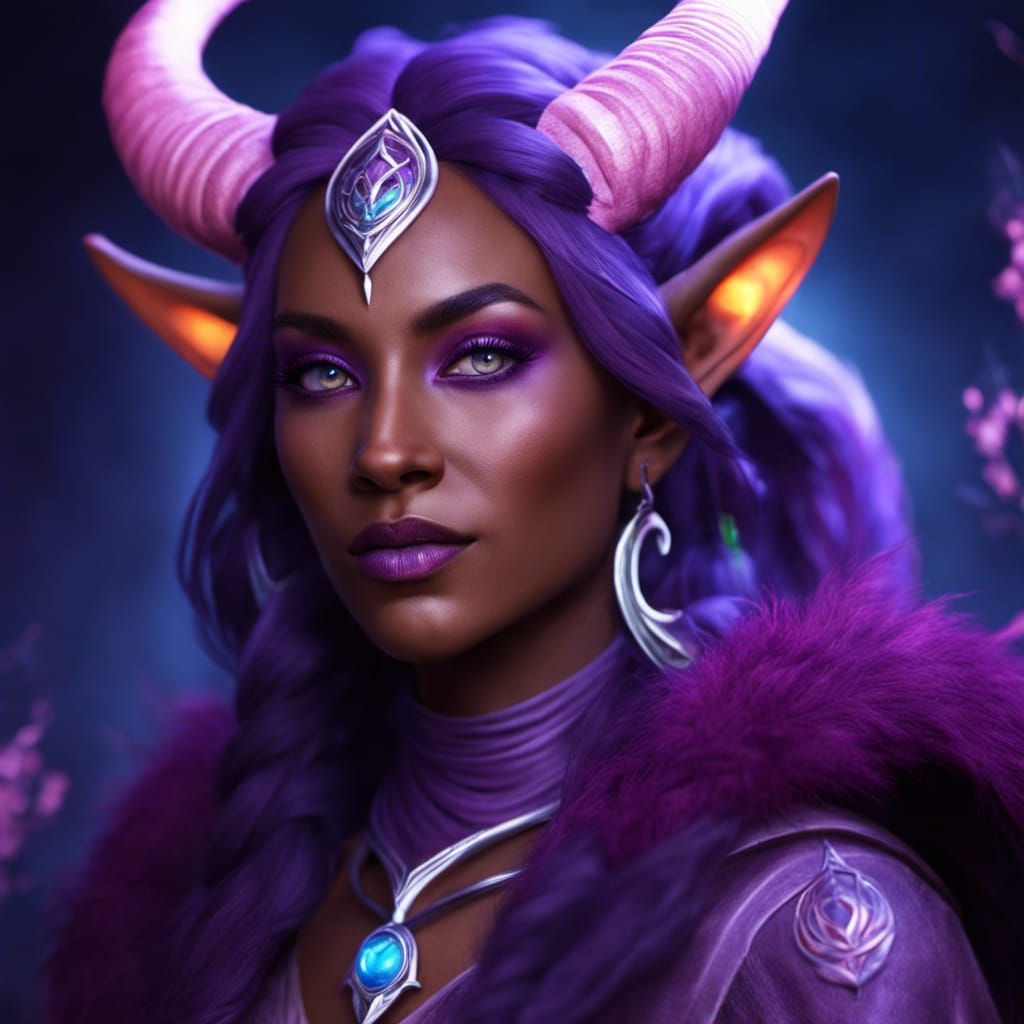 Enchanted Tiefling Druid in Astral Light