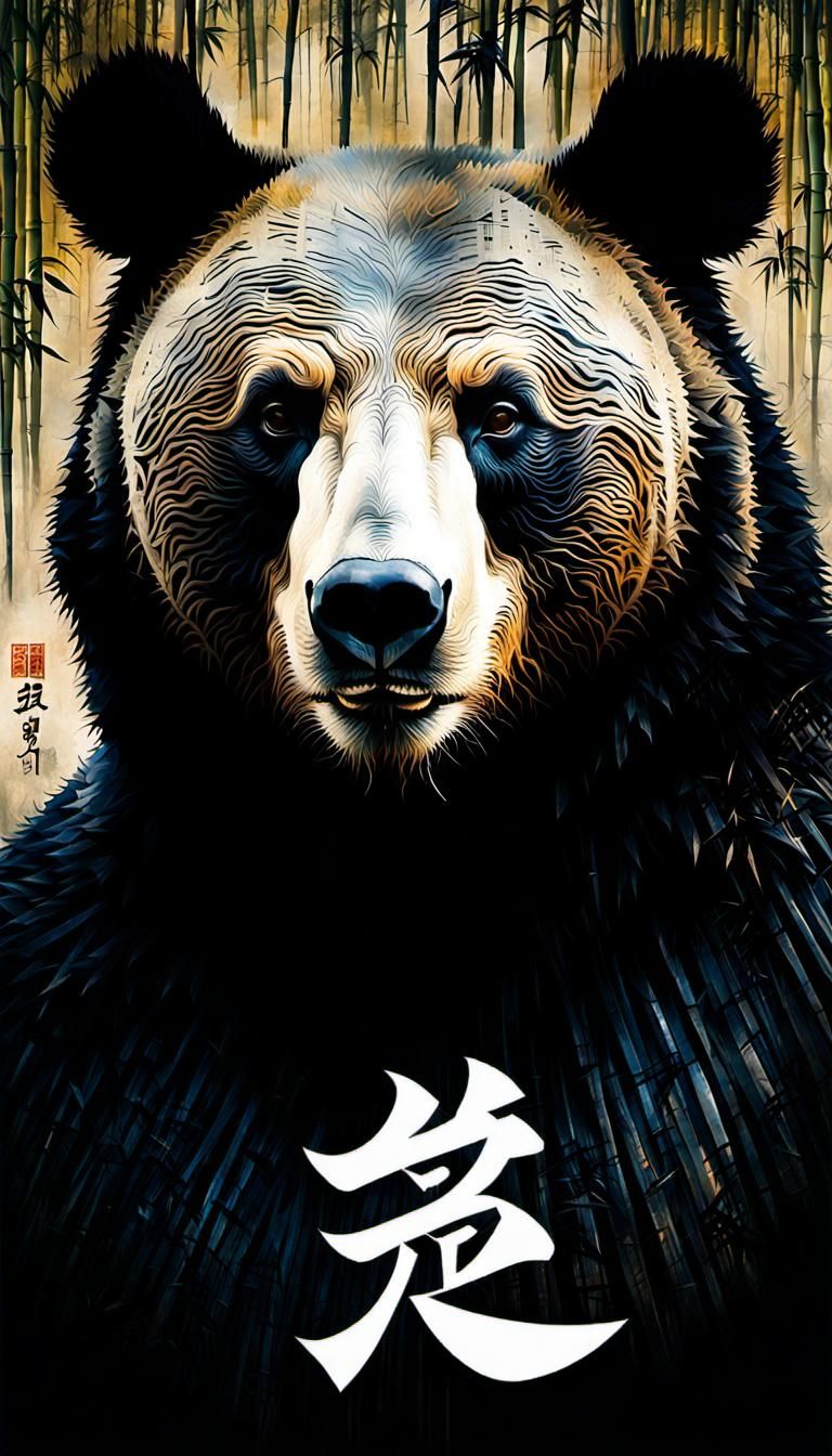 Bamboo Bear: Optical Macrophotograph in Dark Volcanic Hypers...