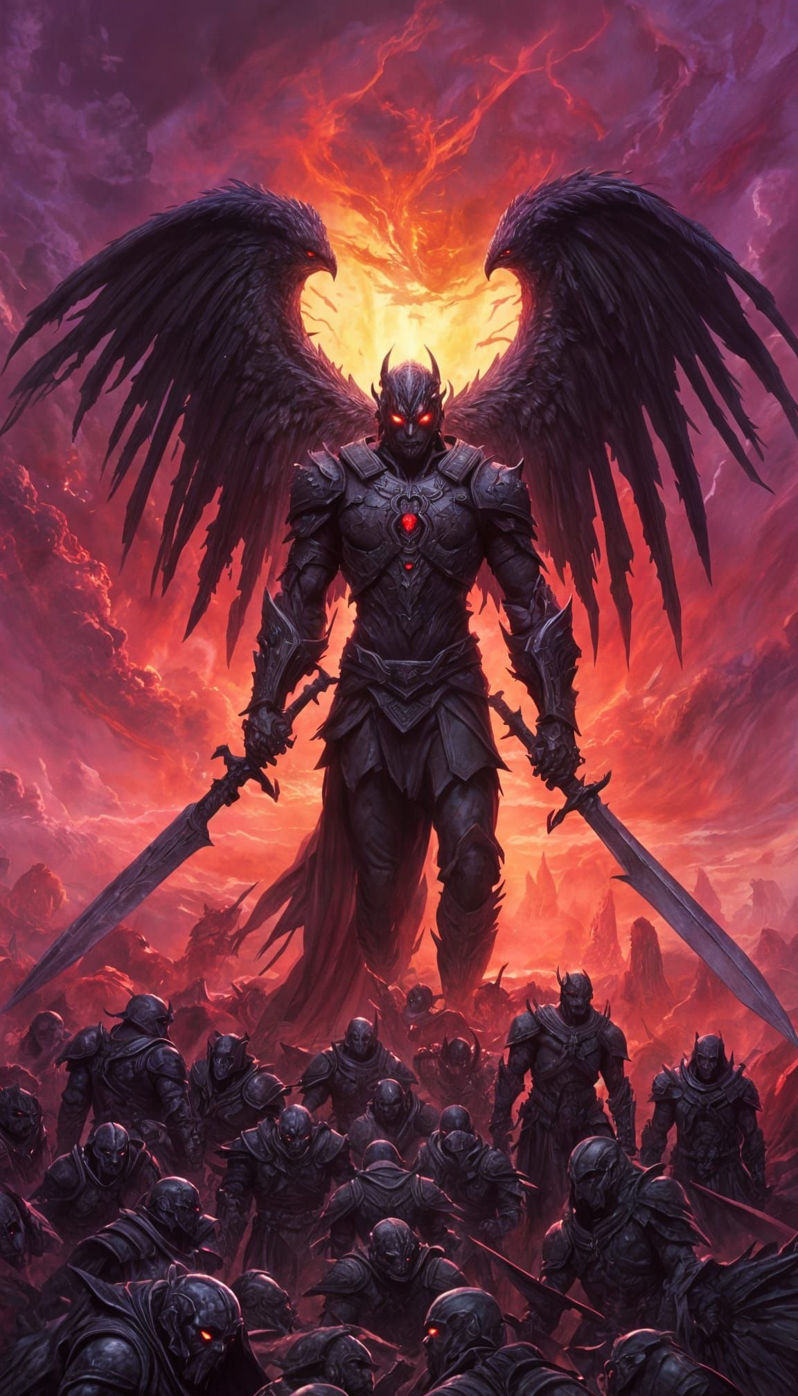 Fallen Angel Warrior in Biomechanical Armor