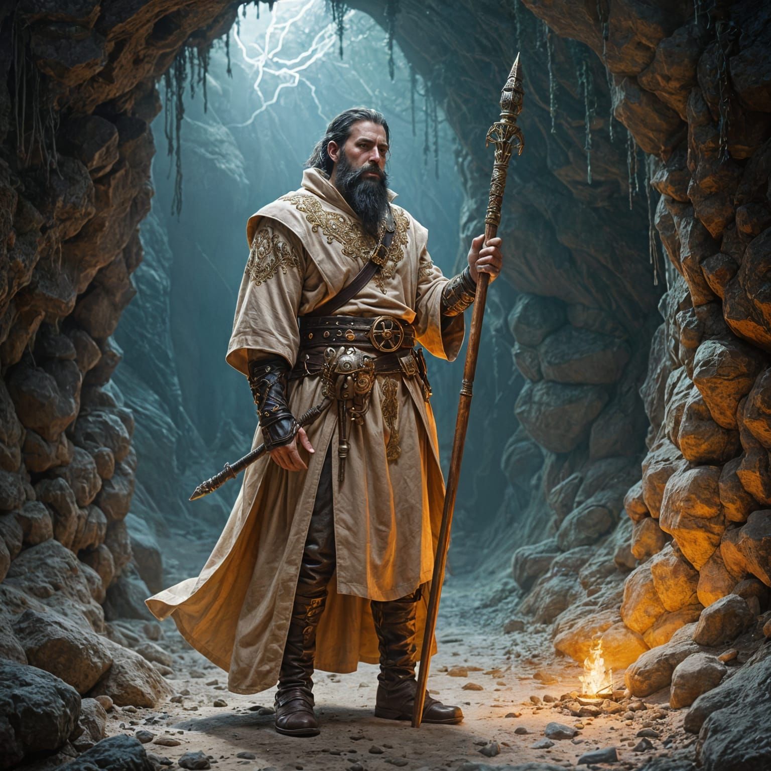 DnD Warlock Ready to Cast a Spell