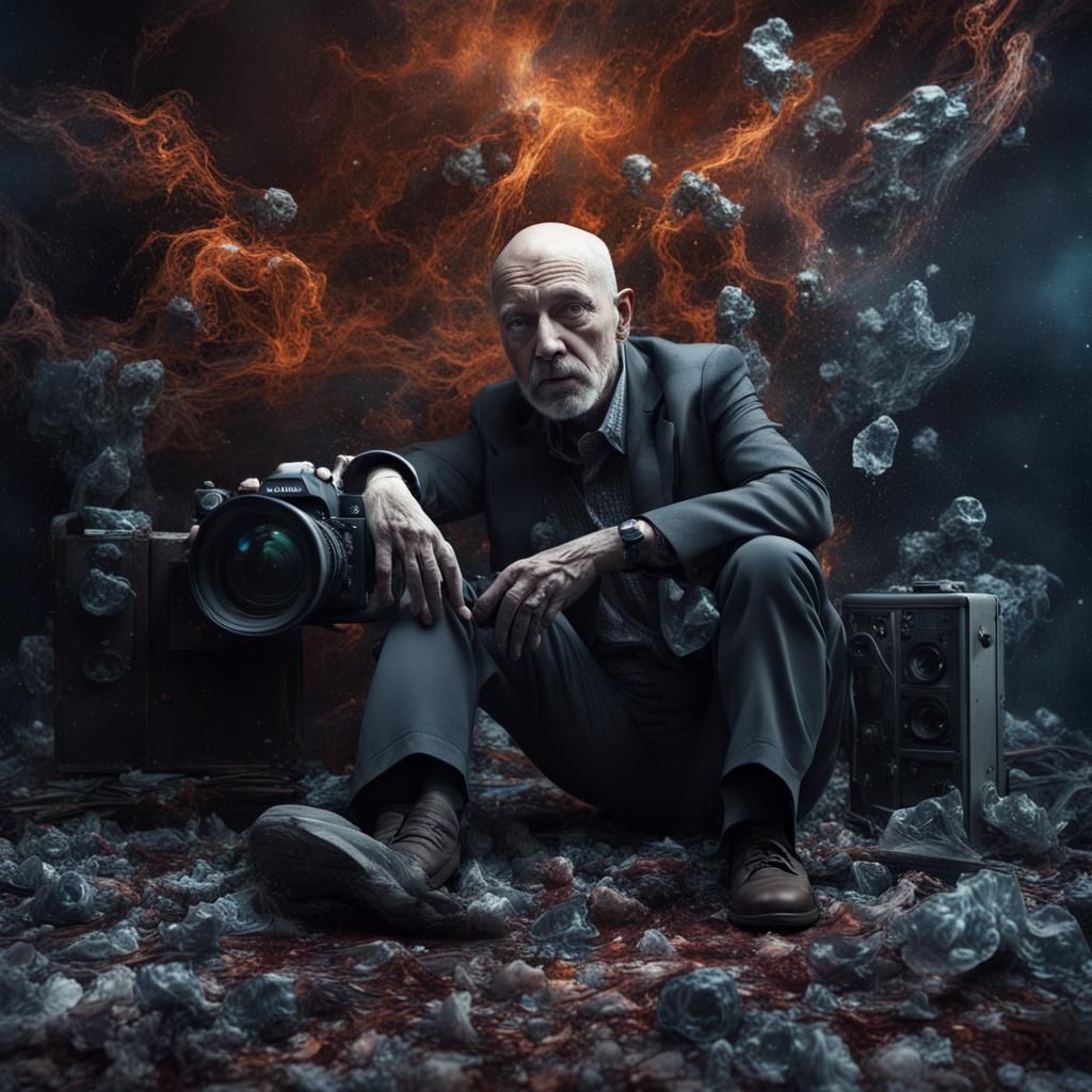 Dying Man Portrait in Detailed Matte Painting Style