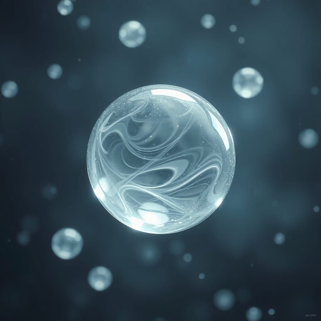 Ethereal Carbon Dioxide Spheres in Digital Art Style