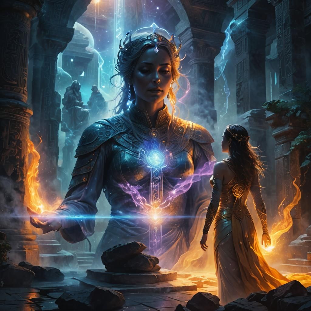 Cosmic Priestess Talks to God in Levitation Temple