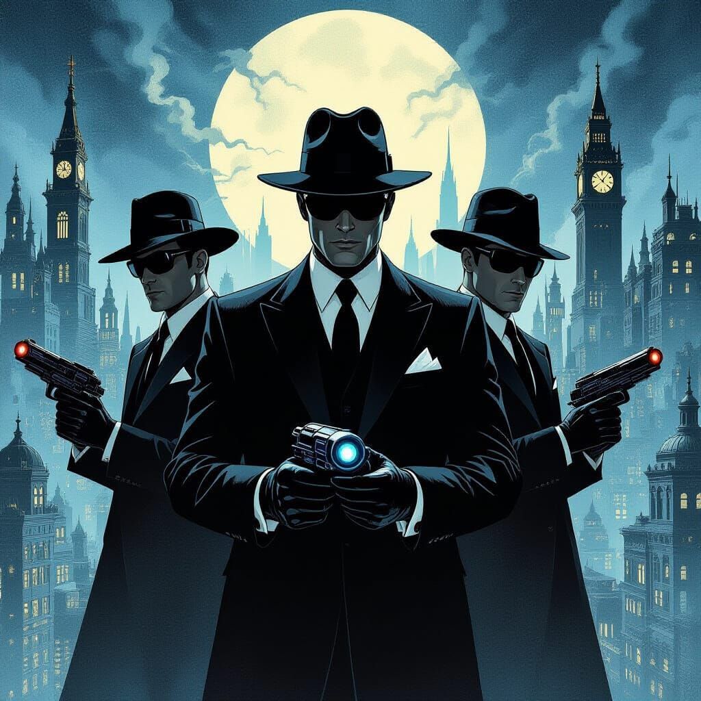 Men in Black in Gustave Doré Style