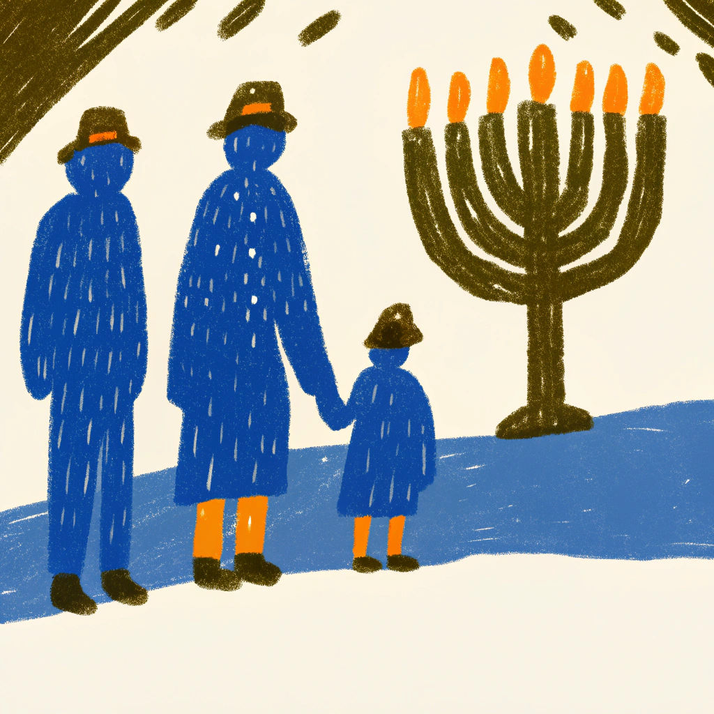 Joyful Hanukkah Celebration with Father and Sons