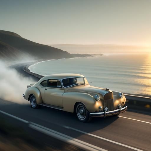 Rolls Ghost on Coastal Road at Golden Hour