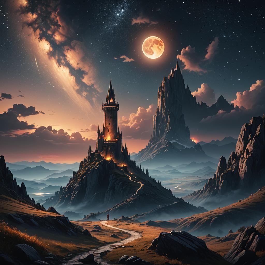 Glowing Moon Tower at World's Edge