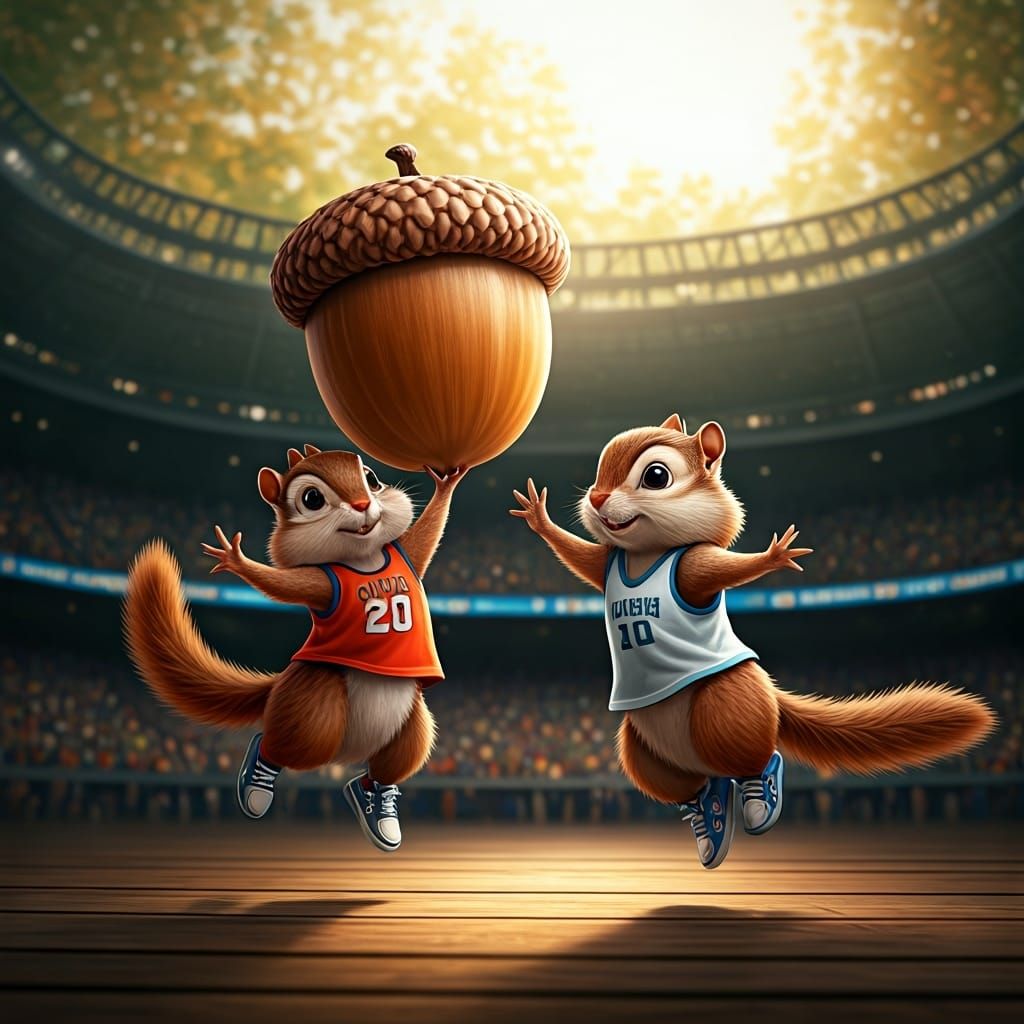 Chipmunk Basketball Team in Forest Stadium