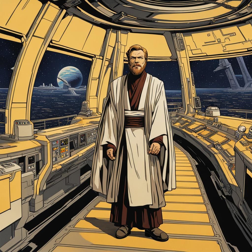 Obi-Wan on the Enterprise-D Bridge