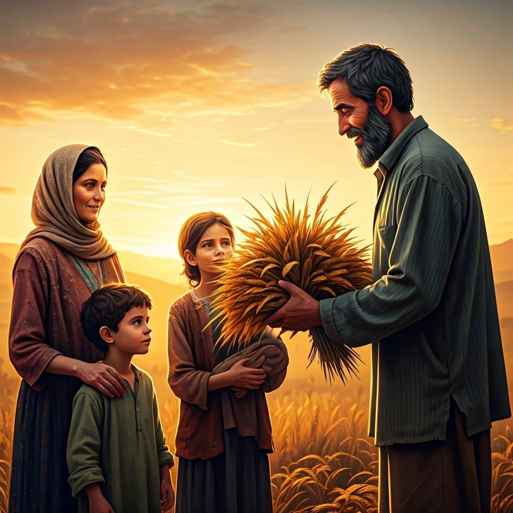 Bountiful Harvest of Kindness: A Family's Blessing in Golden...