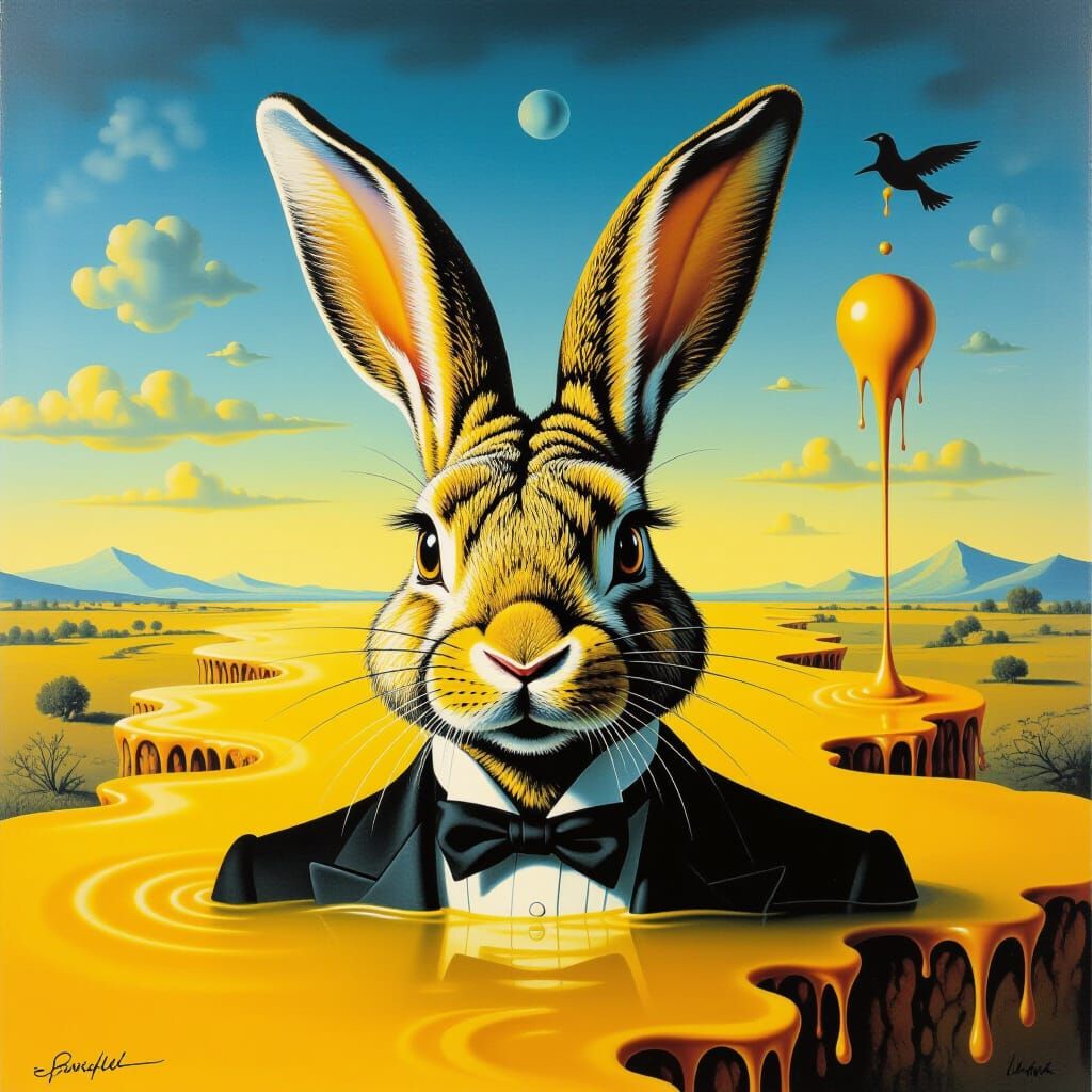 Surreal Abracadabra Bunny as Dali Painting