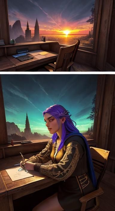 Fantasy Writer Gazing at Summer Sky