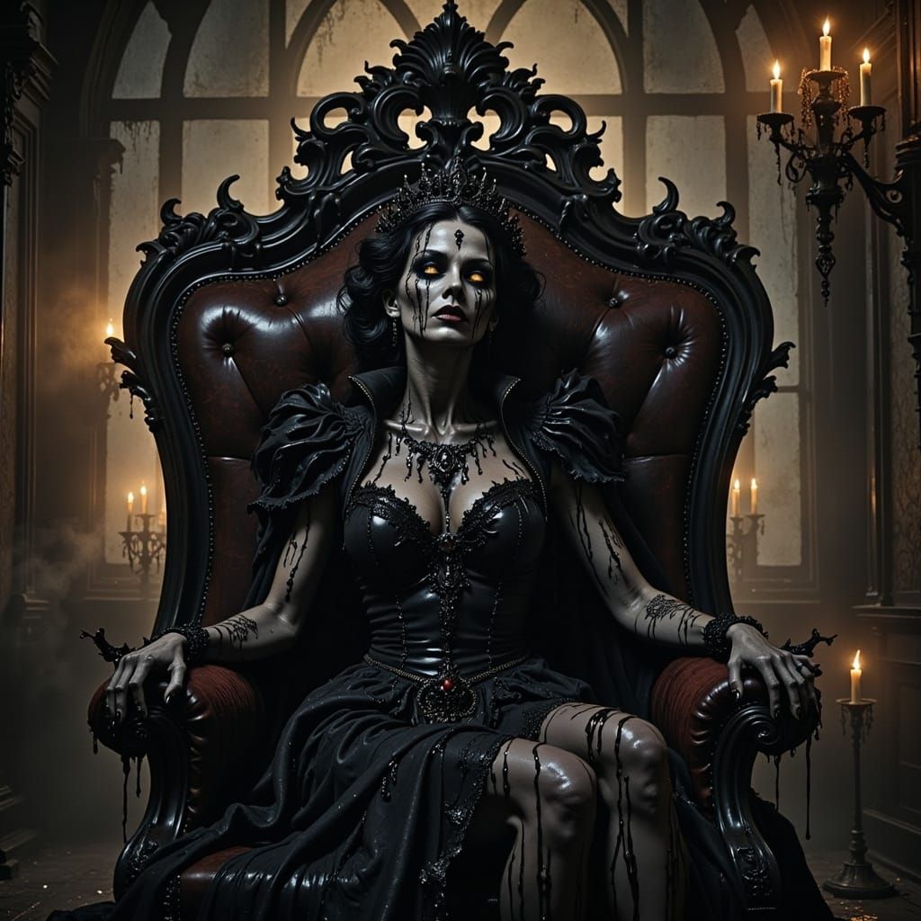 Gothic Queen in Dark, Mysterious Castle