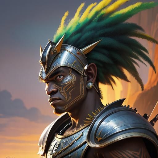 Detailed Madagascar Warrior Concept Art