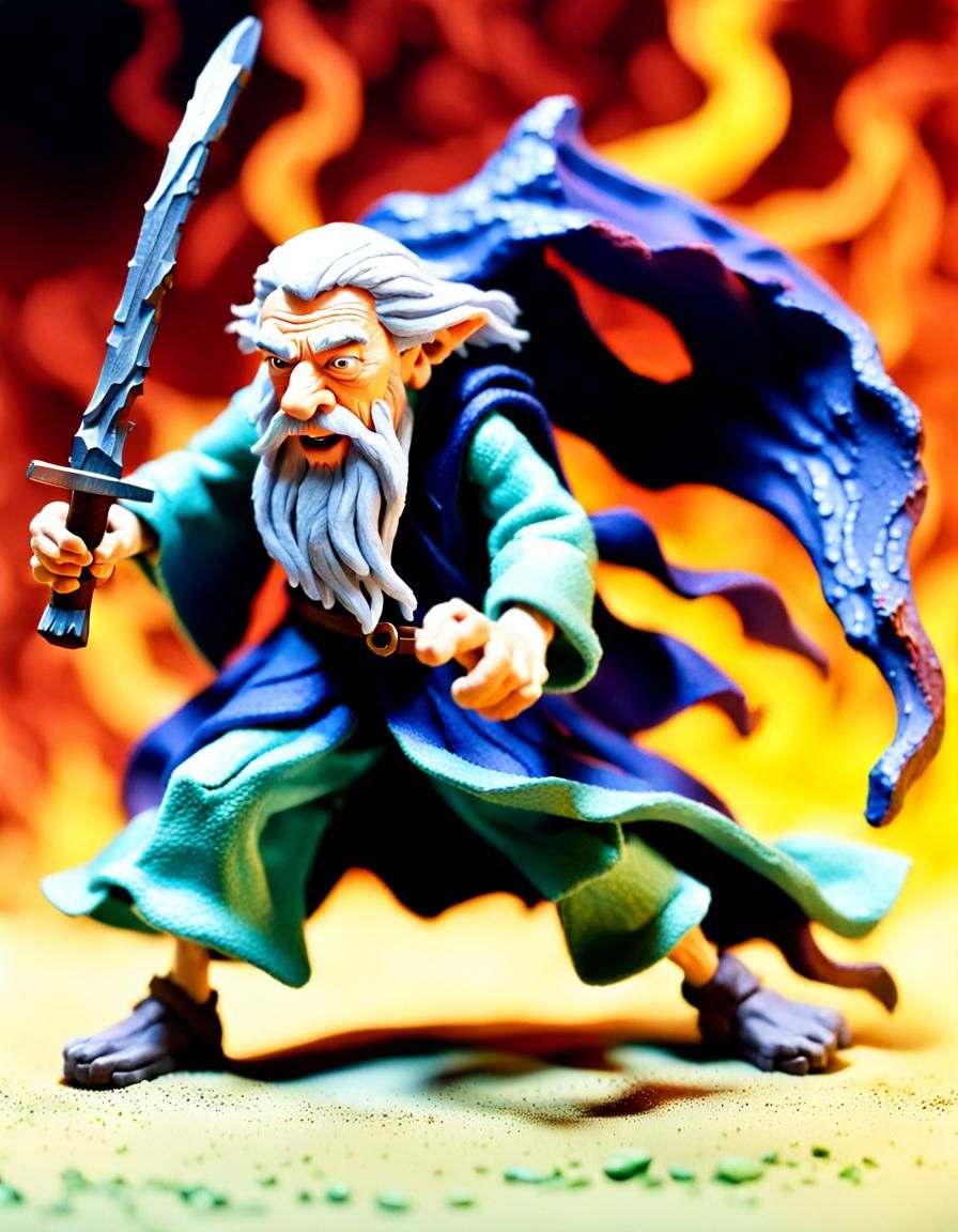 Claymation Gandalf's Hypermaximalist Demon Battle