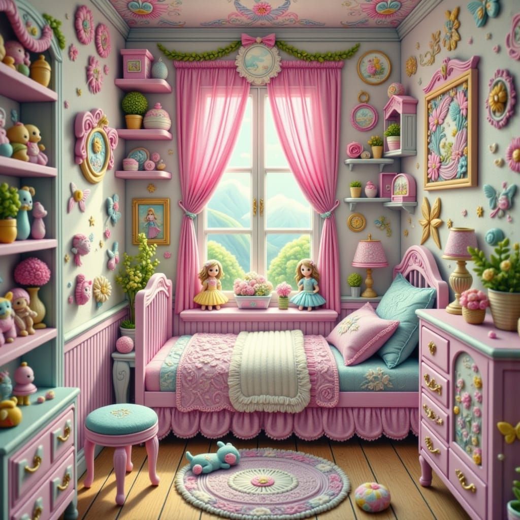 Cozy Fairy-Core Girl's Bedroom in Pastel Hues