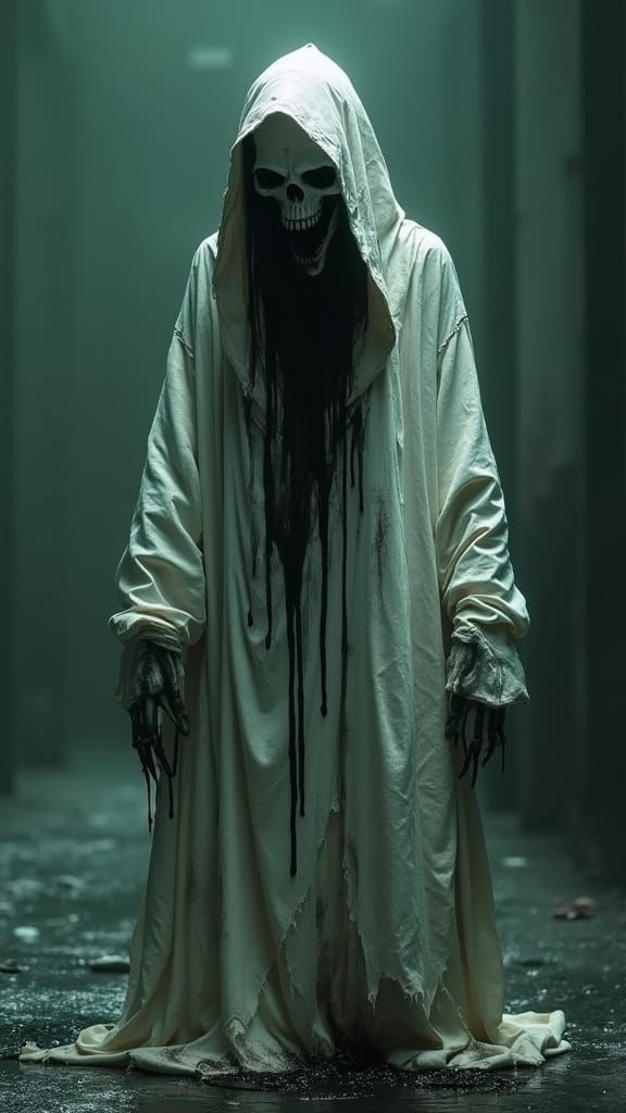 Haunting Spectral Figure in Oozing Shroud