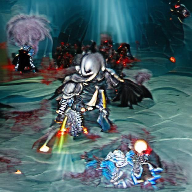 Abyssal Knight Amidst Lost Souls