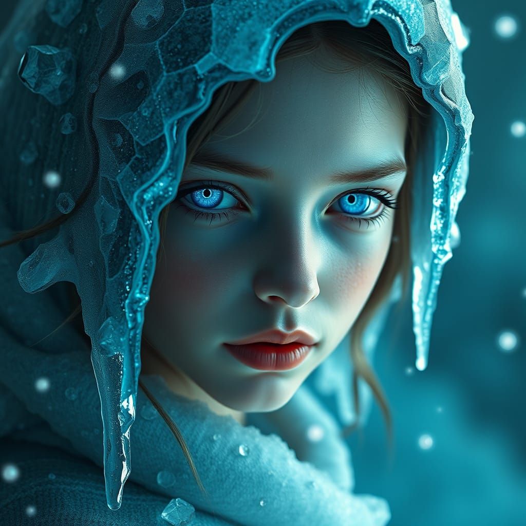 Blue-Eyed Girl Vanquishes Nightmares: Fantasy Concept Art