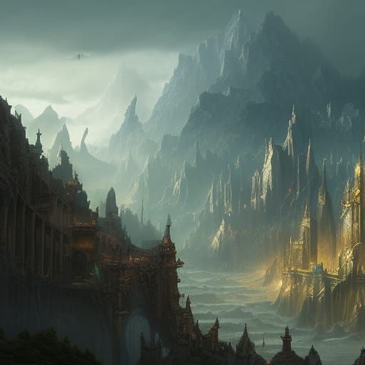Detailed Matte Painting in Deep Color