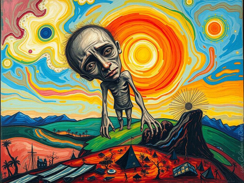 Surreal Landscape Echoing Van Gogh's Expressive Style