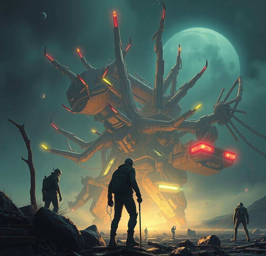 Surreal Cyberpunk Landscape Art