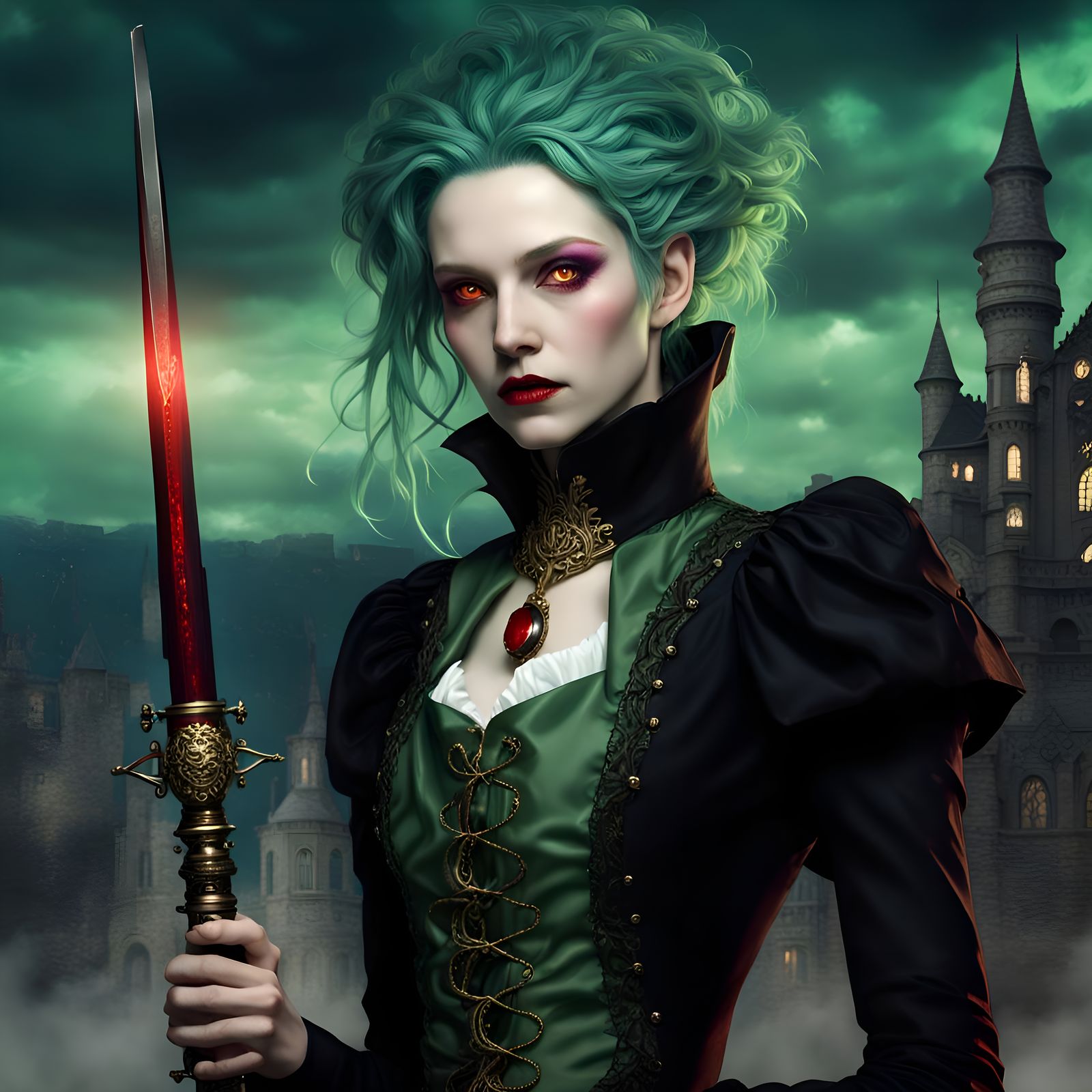 Mystic Asselus: Victorian Vampire Queen Portrait