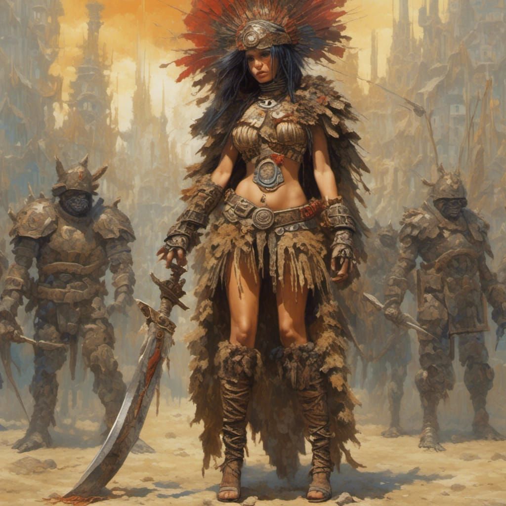 <lora:NC Hyperreal:1.0> Aztek  scared richly dressed 19 year...