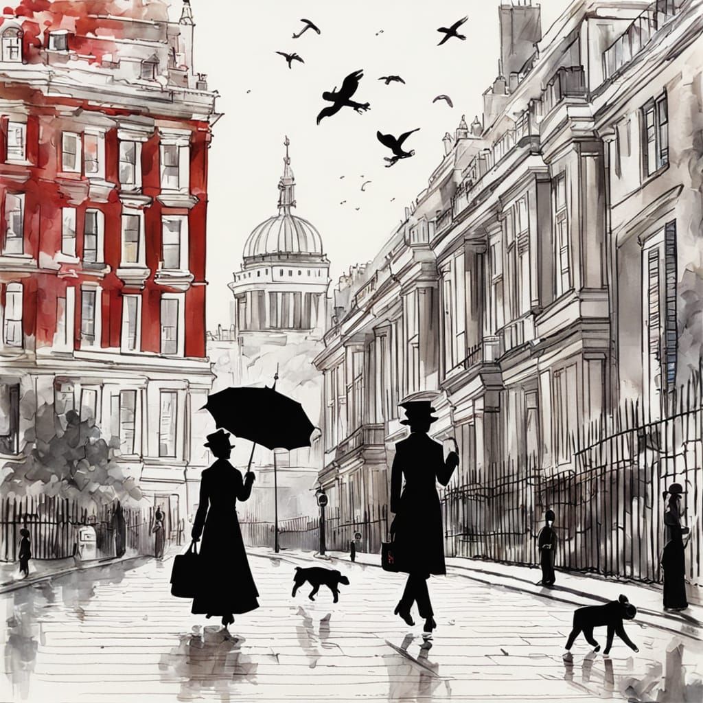 Practically Perfect London Stroll in a Whimsical Aesthetic