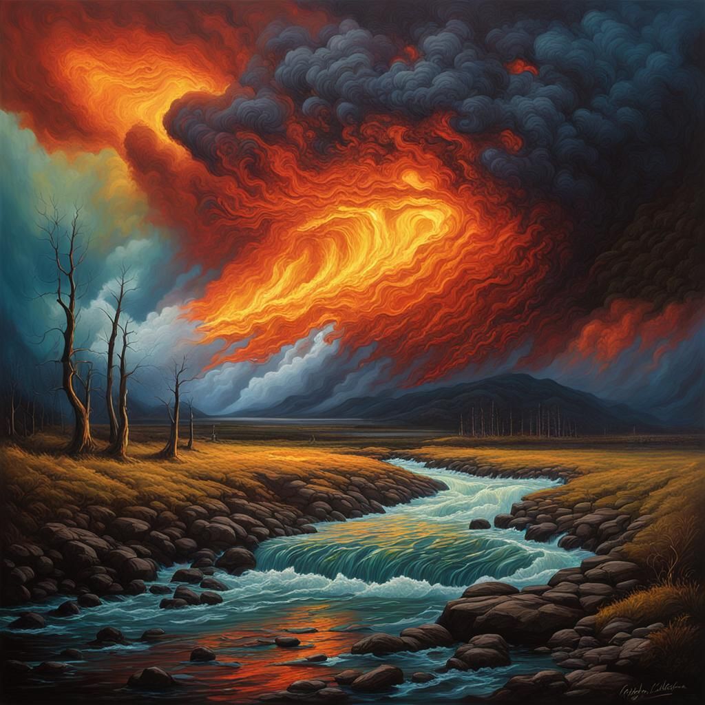 Thermal Image of a Tornado Displaying Nature's Fury