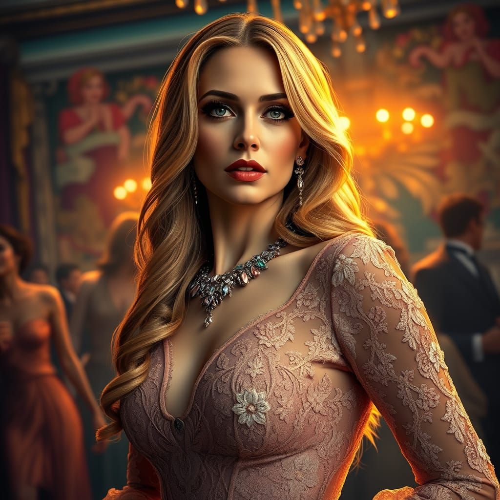 Woman , cocktail party