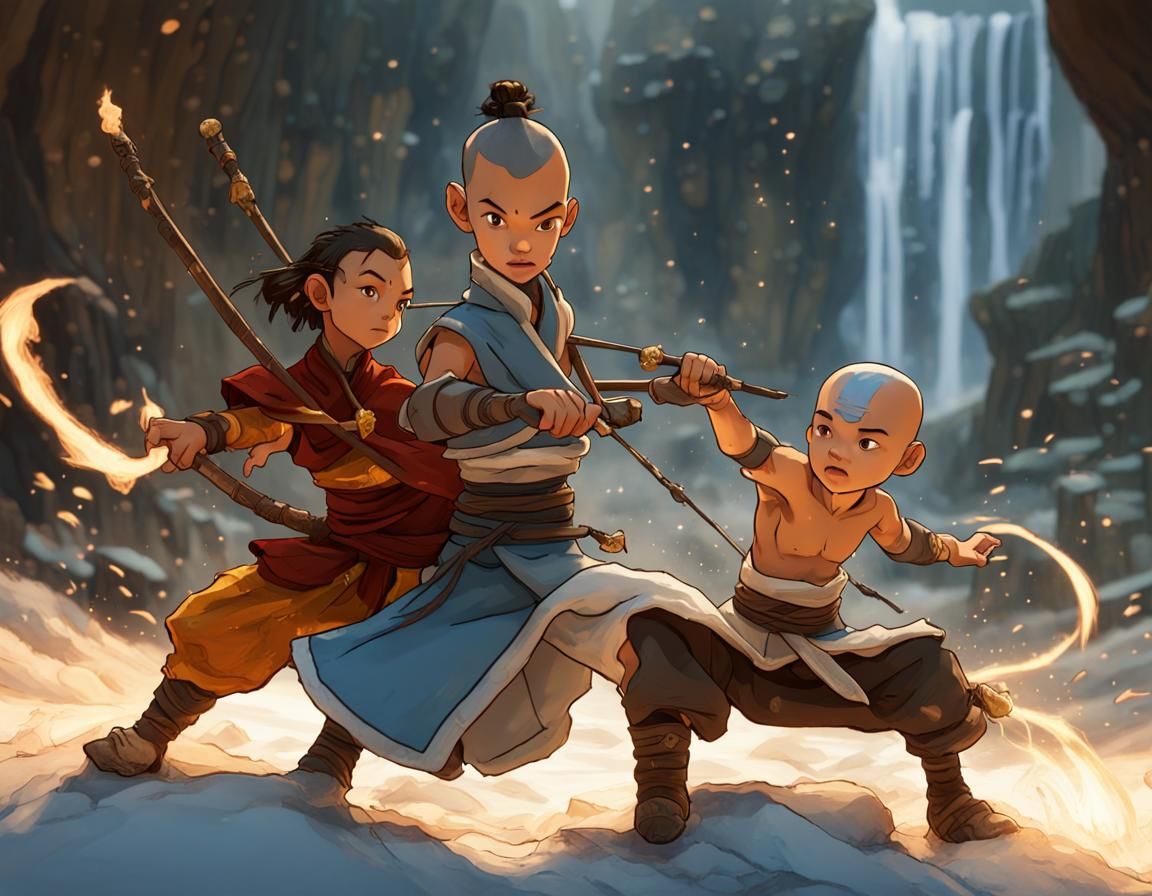 Avatar Characters Clash in Cartoon Style