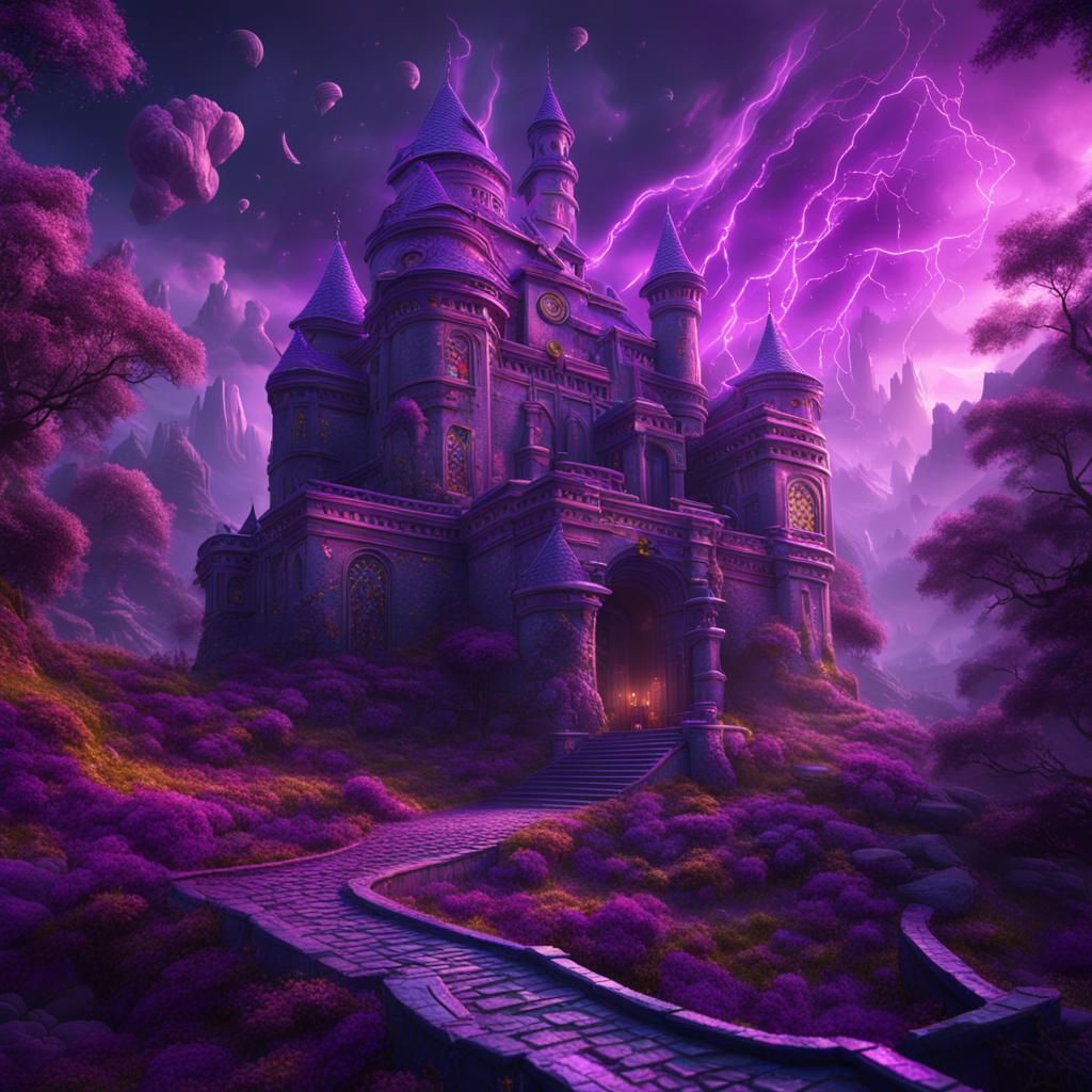 Fantastical Purple-Robed Wizard Concept Art