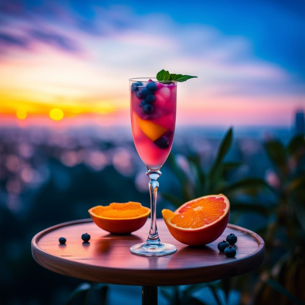 Colorful Cocktail at Sunset: A Professional Photo