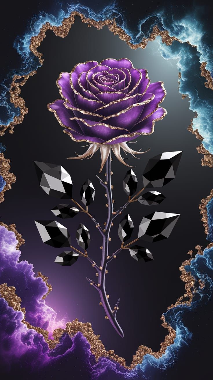 Epic Crystal Rose Masterpiece in Vignette Lighting