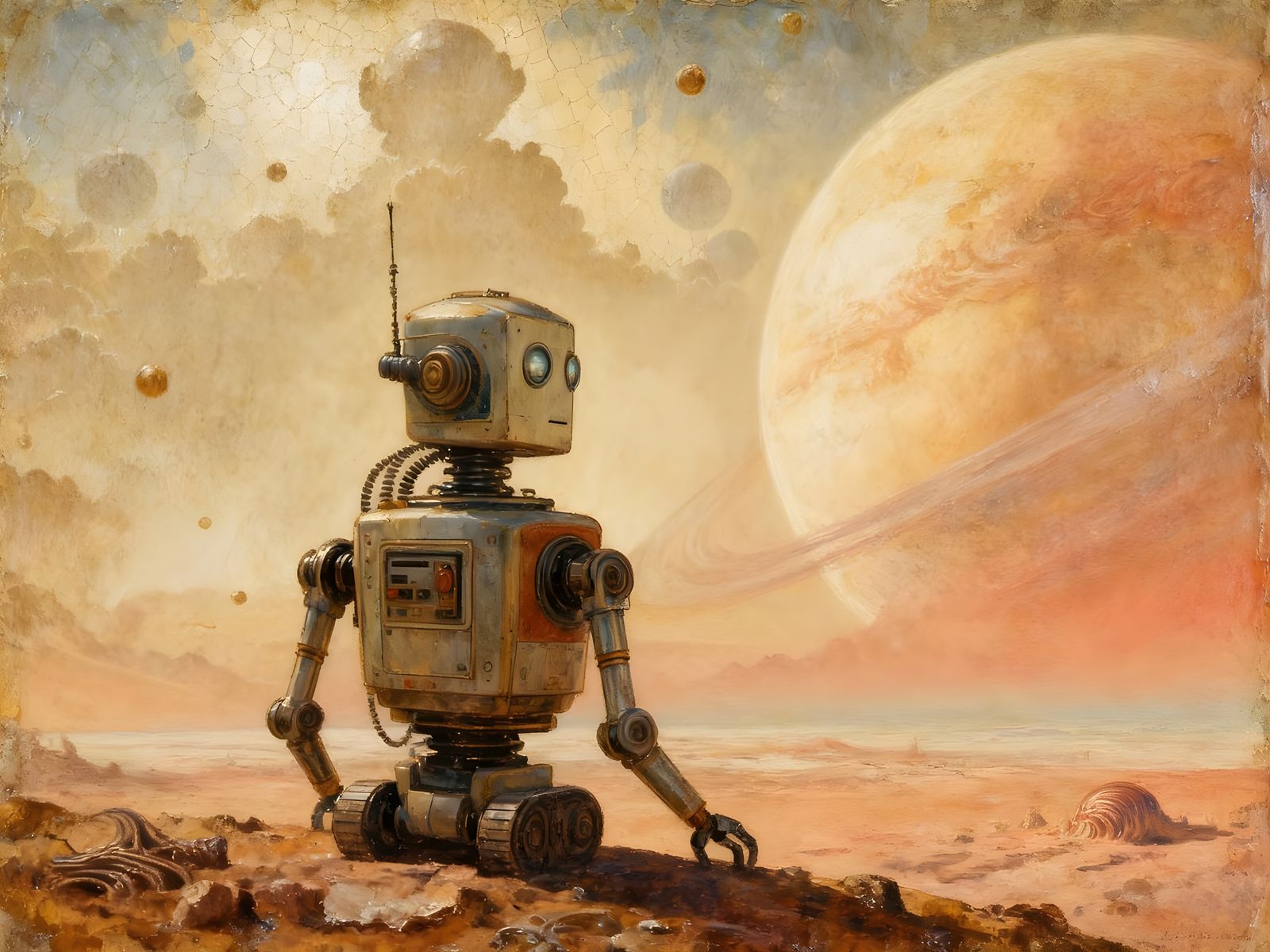 Vintage Robot on Venus Seeking New Life