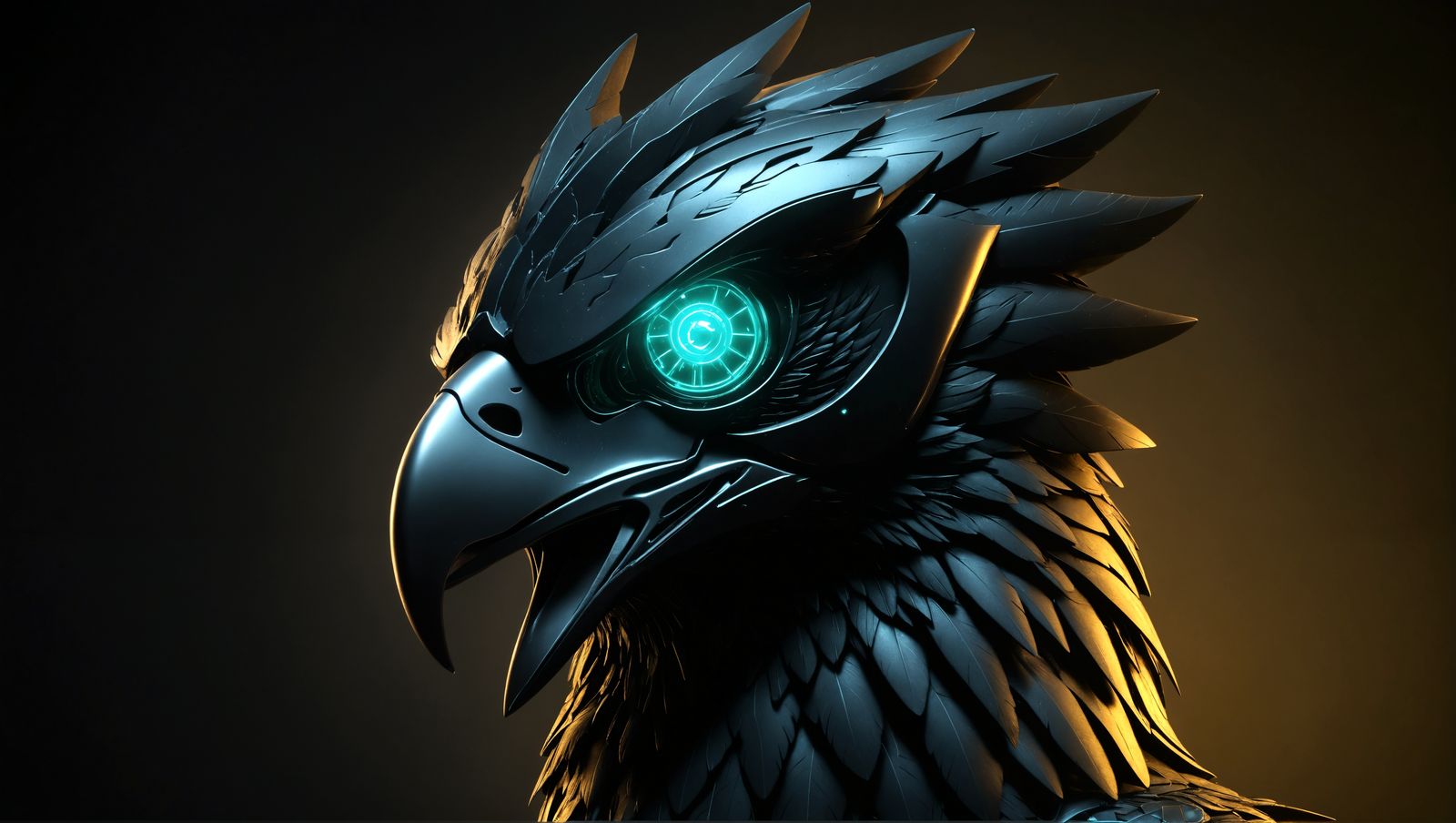Futuristic 3D Eagle Gaming Logo with Electric Accents