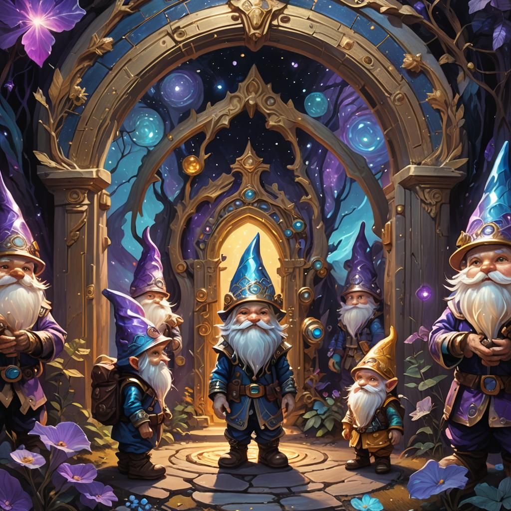 Time-Traveling Space Gnomes Around a Portal